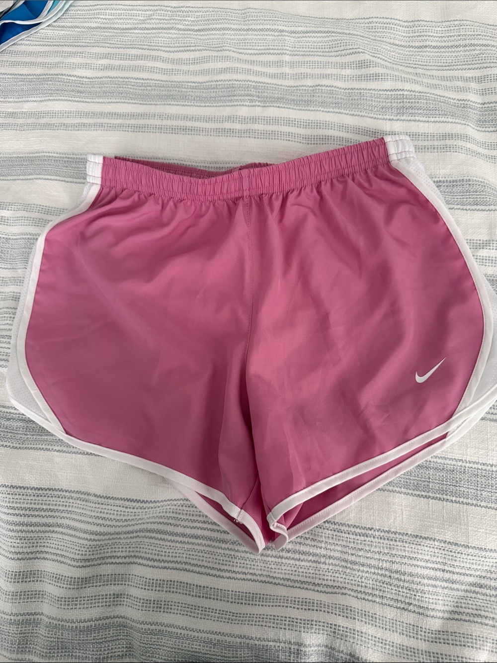 Nike girls Pink Running Shorts with White Trim